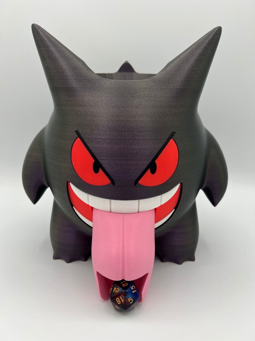 Gengar Themed Dice Tower 20mm - DnD - Gift for Pokemon Fans - Board Games - Dice Tower - Tile Games - Anime Fanart - Tongue Out - Dice