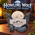 Howling Wolf Business Card Holder: 3D Printed Desk Organizer