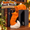 Twin Fox Book Nook: 3D Printed Bookshelf Decor with Secret Compartment