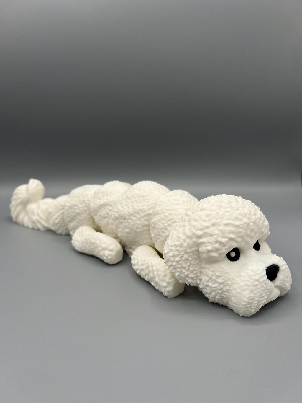 Articulating 3D Printed Bichon Frise Toy: Flexible Dog Lover Gift