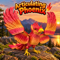 3D Printed Articulating Phoenix Toy: Red-Orange-Gold Flexi Bird
