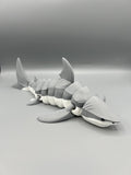 3D Printed Articulating Shark: Poseable Fidget Toy, Customizable Colors