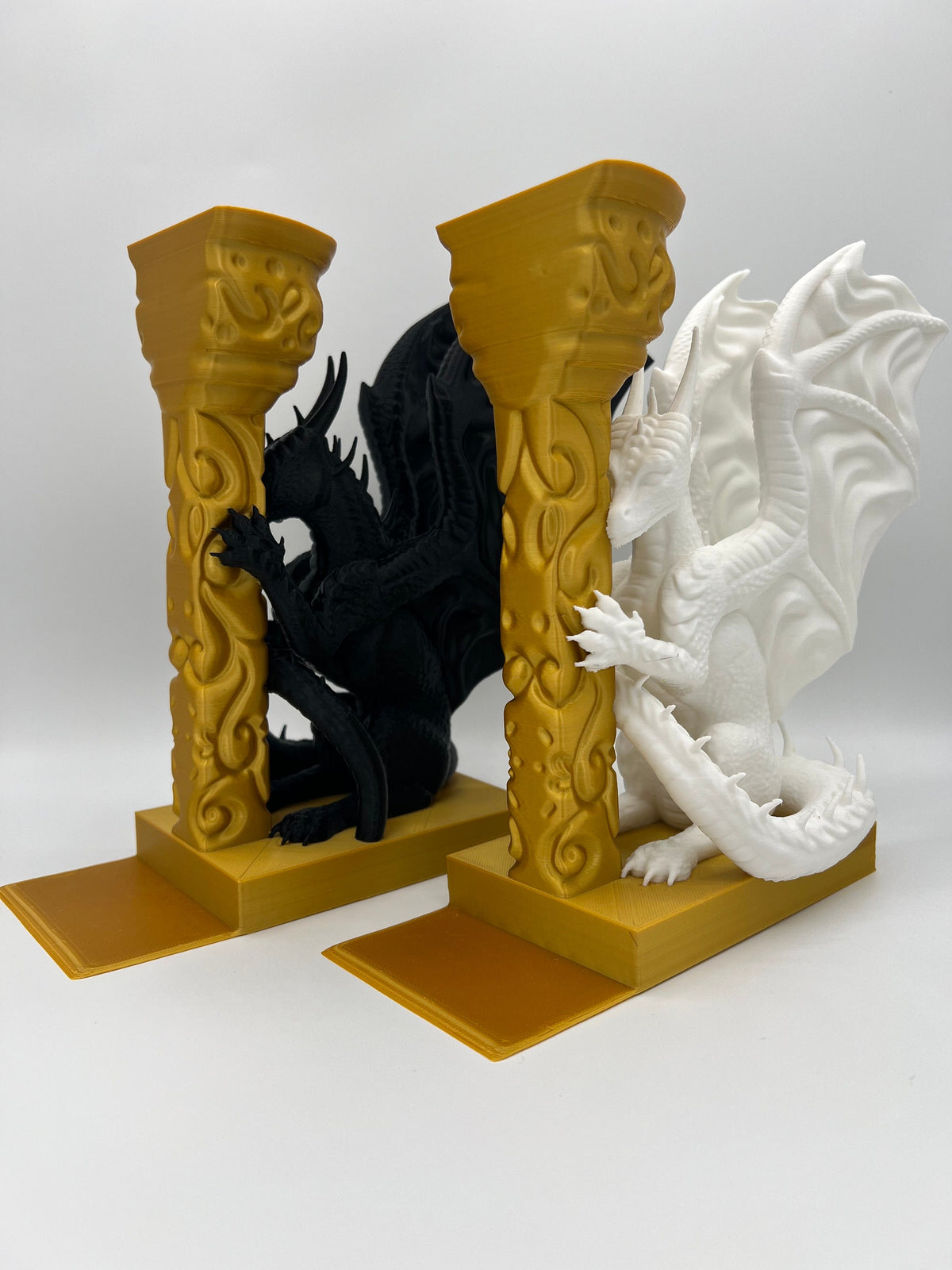 3D Printed Dragon Bookends: Medieval Book Storage