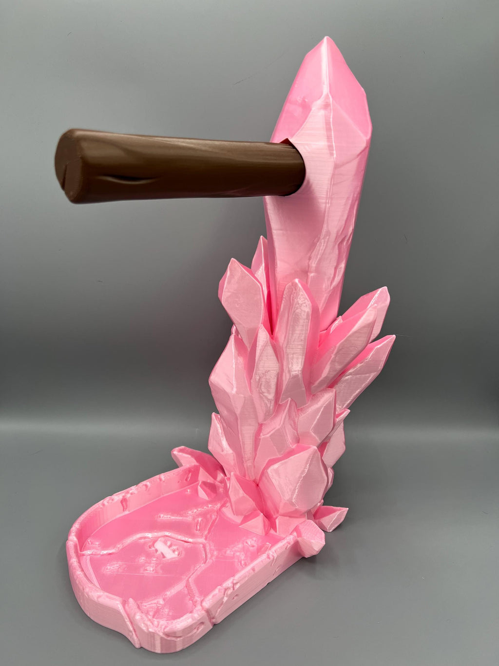 3D Printed Crystal Headphone Stand: Gaming Headset Holder & Desk Organizer