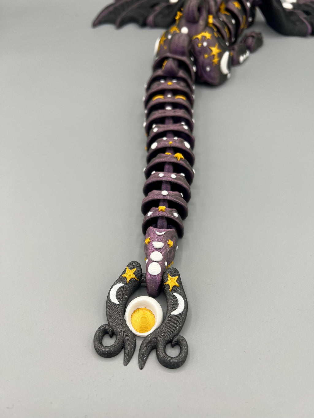 3D Printed Galaxy Dragon Fidget Toy: Articulated Lunar Figurine