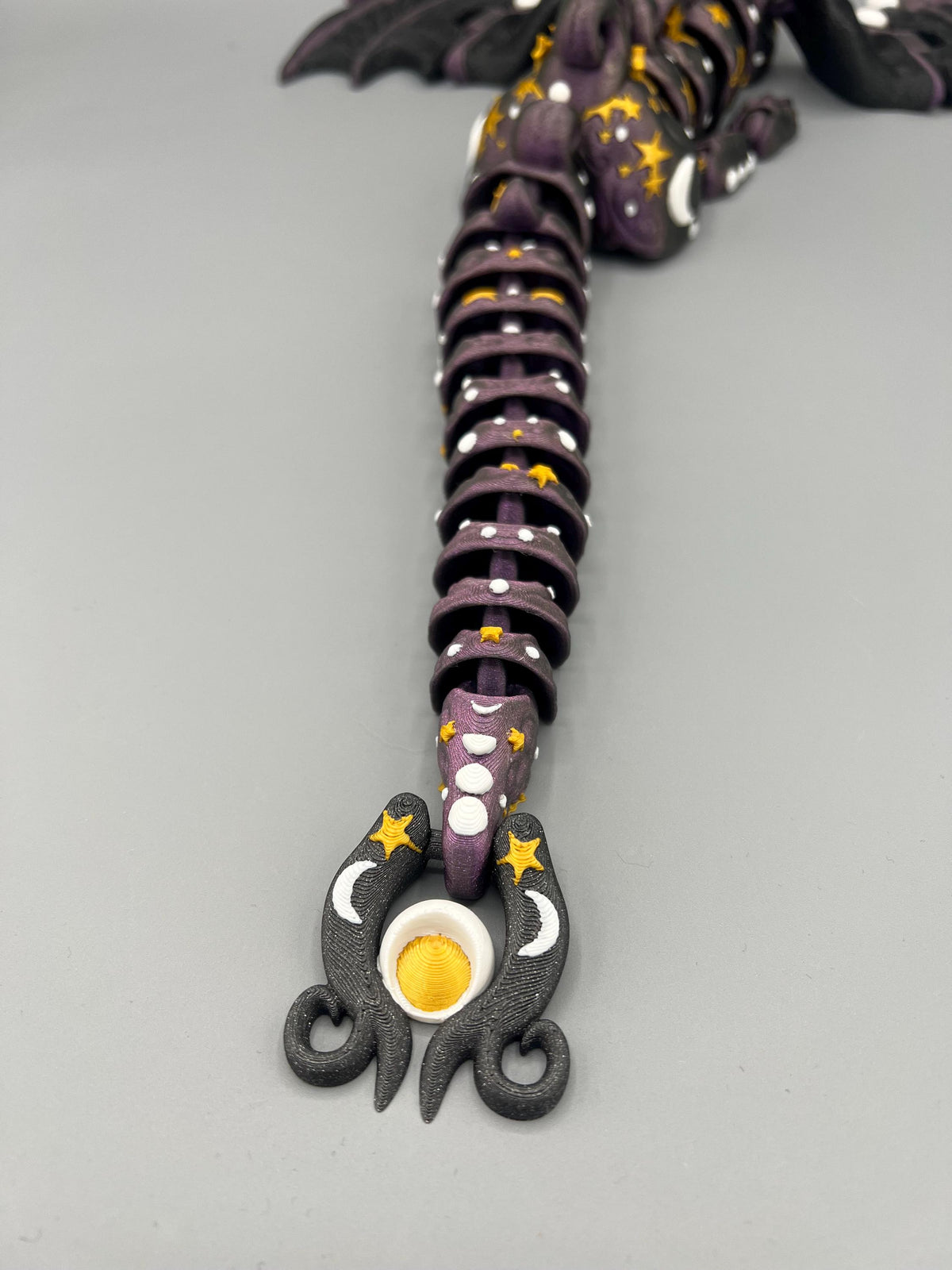 3D Printed Galaxy Dragon Fidget Toy: Articulated Lunar Figurine