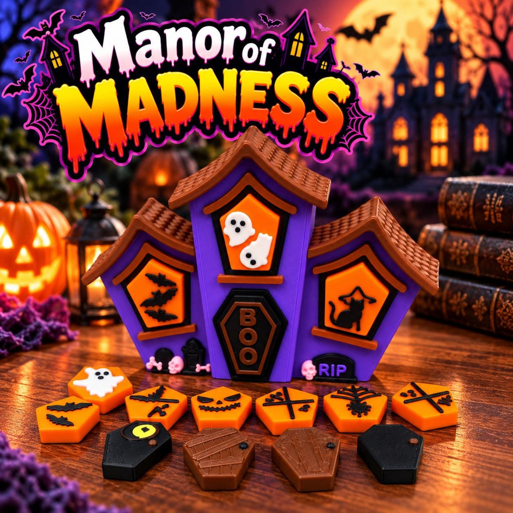 Manor of Madness Clicker Toy | Halloween Fidget Toy | 3D Printed Sensory Toy | Clicky Fidget | Interchangeable Caps | Desk Toy