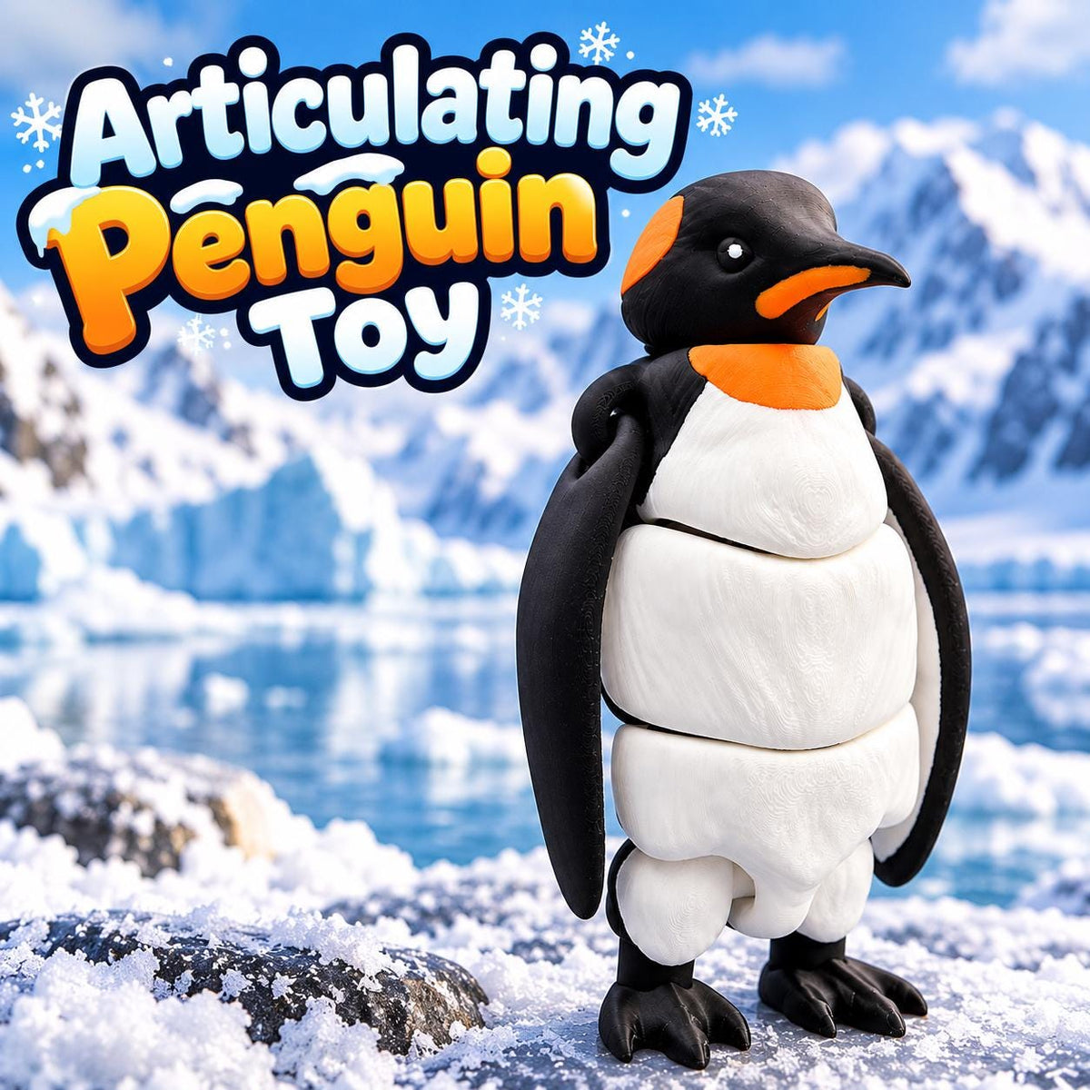 Articulated 3D Printed Penguin Toy | Poseable Desk Buddy, Fidget Sensory Figure