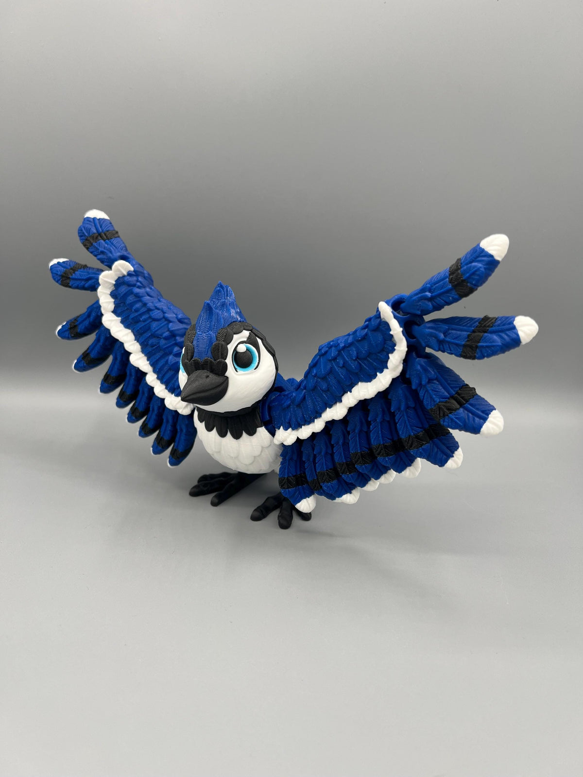 3D Printed Articulated Blue Jay: Poseable Bird Toy, Custom Colors