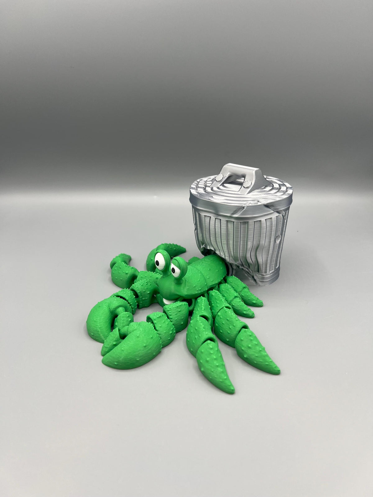 3D Printed Articulating Hermit Crab: Halloween, Skull, or Trash Can