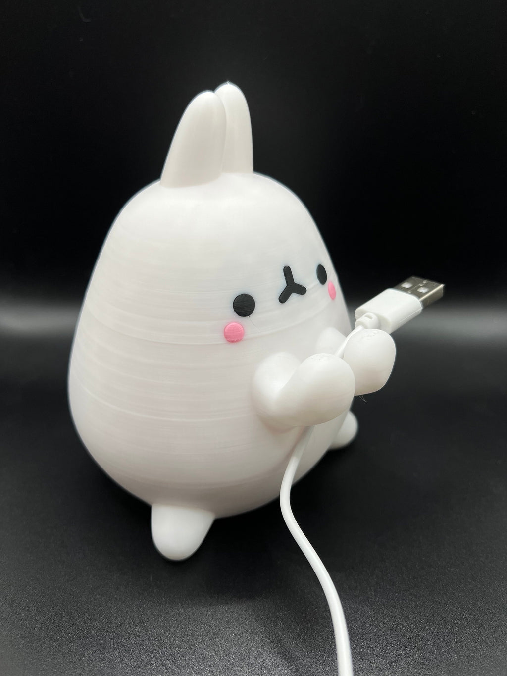 Kawaii Bunny Cable Holder: 3D Printed Desk Decor