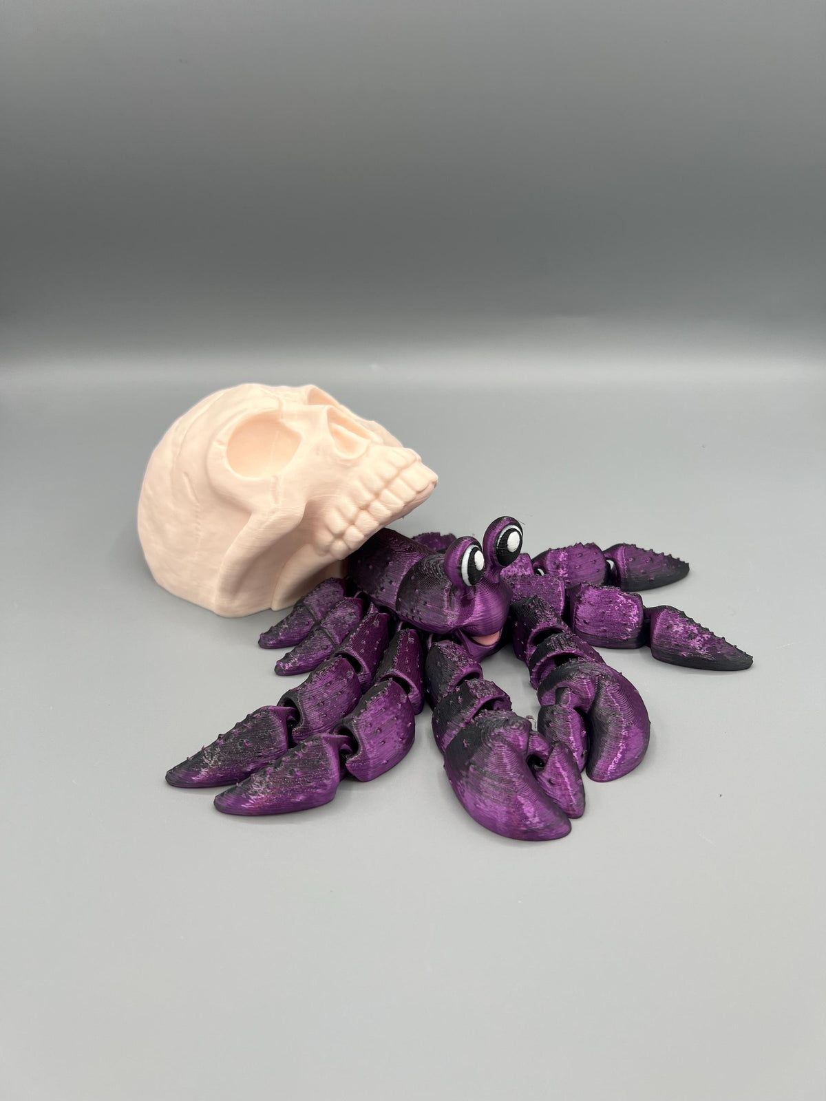 3D Printed Articulating Hermit Crab: Halloween, Skull, or Trash Can