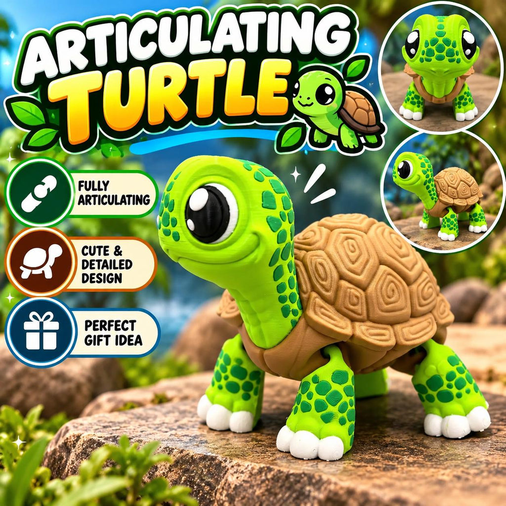 Articulating Flexi Turtle: 3D Printed Kawaii Turtle Toy
