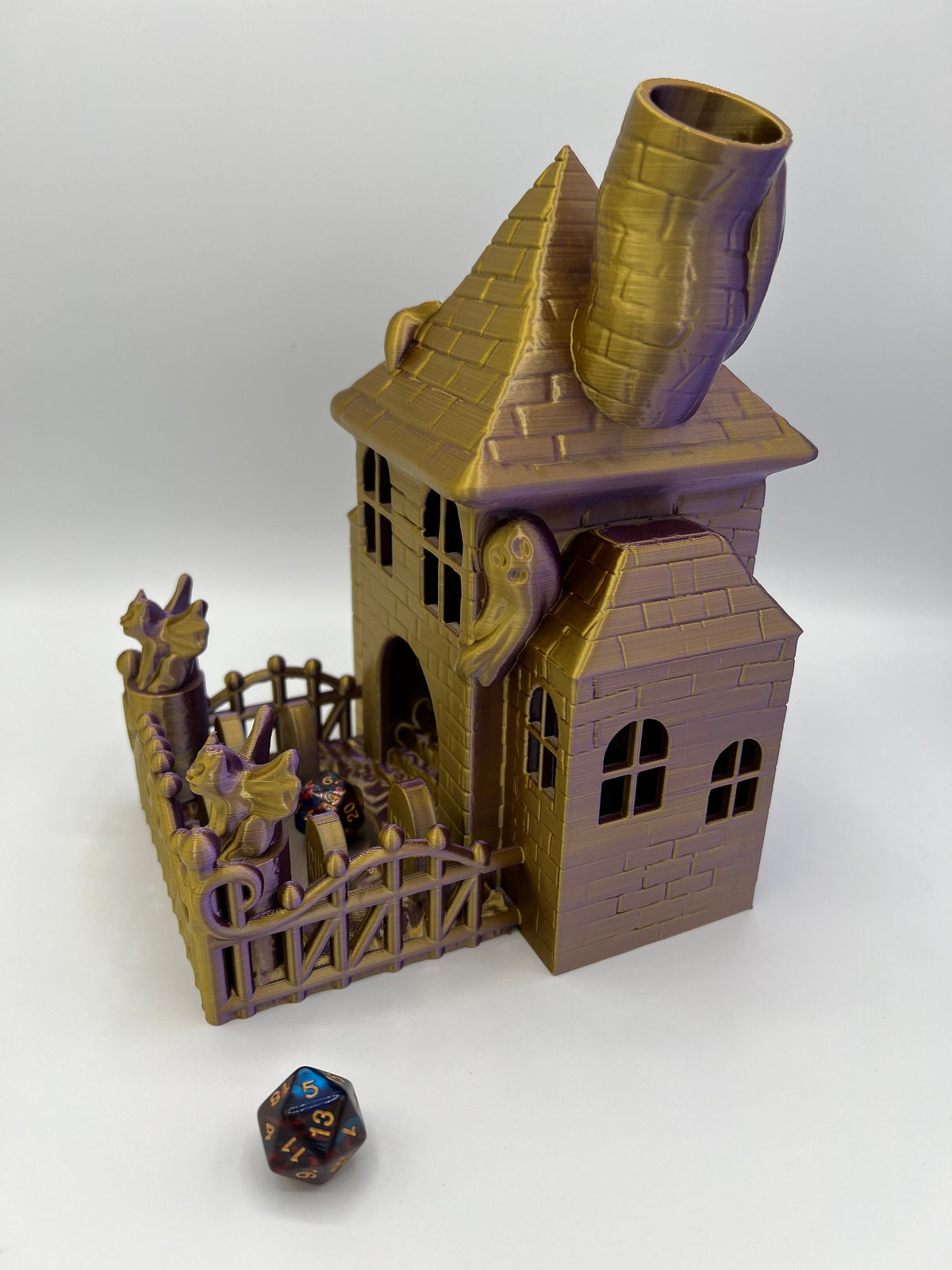 3D Printed Haunted House Dice Tower: DnD Gaming Accessory