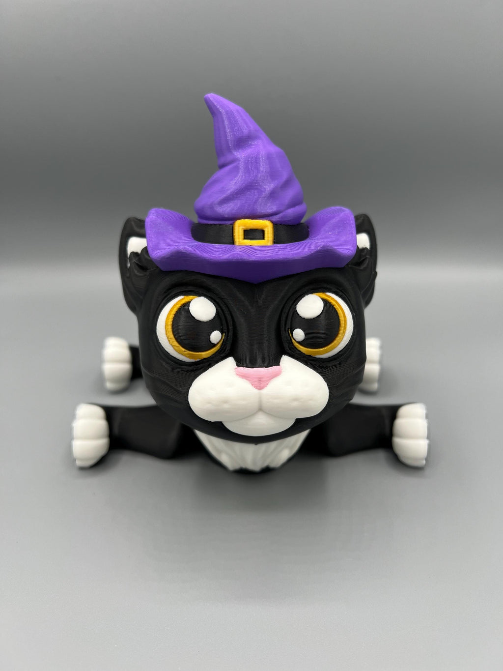 3D Printed Halloween Cat Fidget Toy: Articulating Black Cat Decor