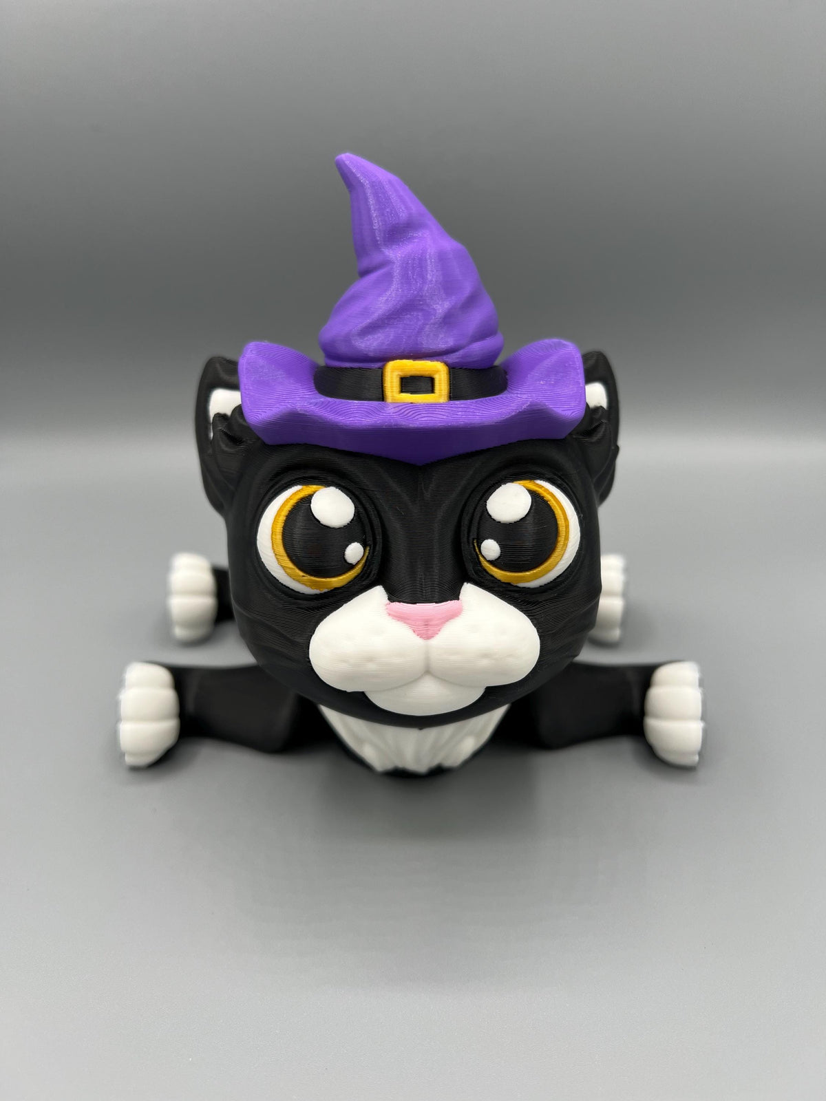 3D Printed Halloween Cat Fidget Toy: Articulating Black Cat Decor