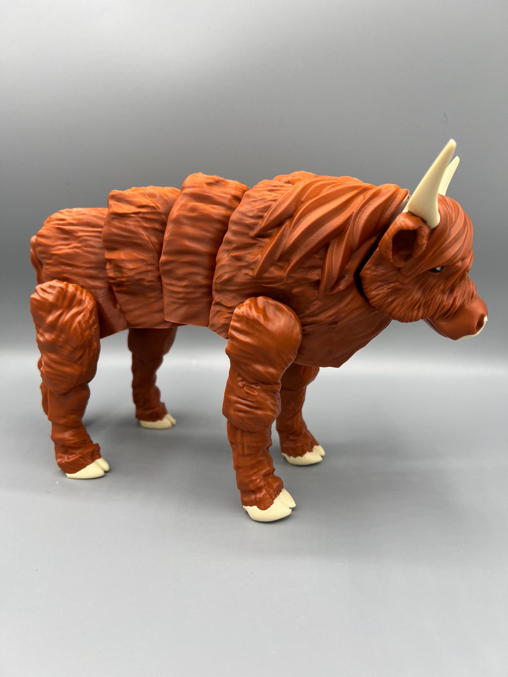 3D Printed Articulating Highland Cow Fidget Toy: Figurine