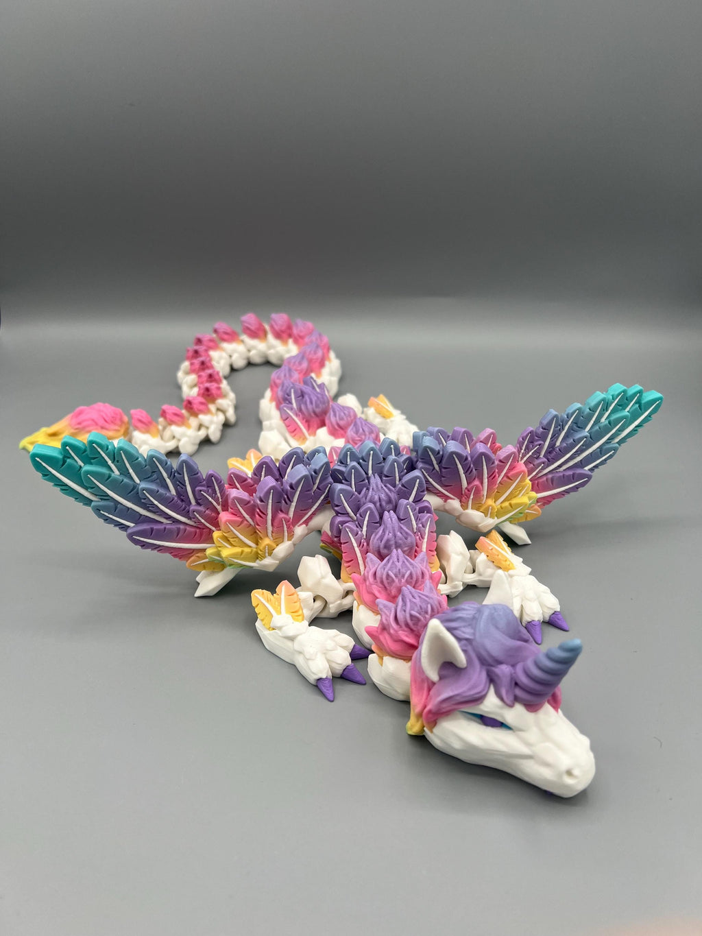 3D Printed Articulating Alicorn Dragon: Rainbow Unicorn Pegasus Fidget Toy
