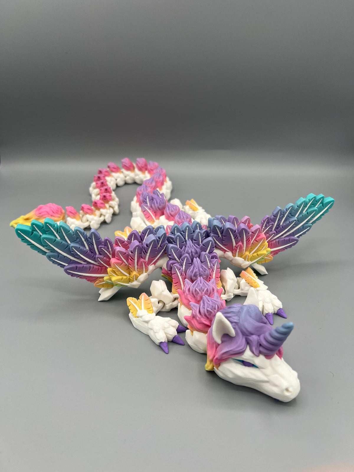 3D Printed Articulating Alicorn Dragon: Rainbow Unicorn Pegasus Fidget Toy