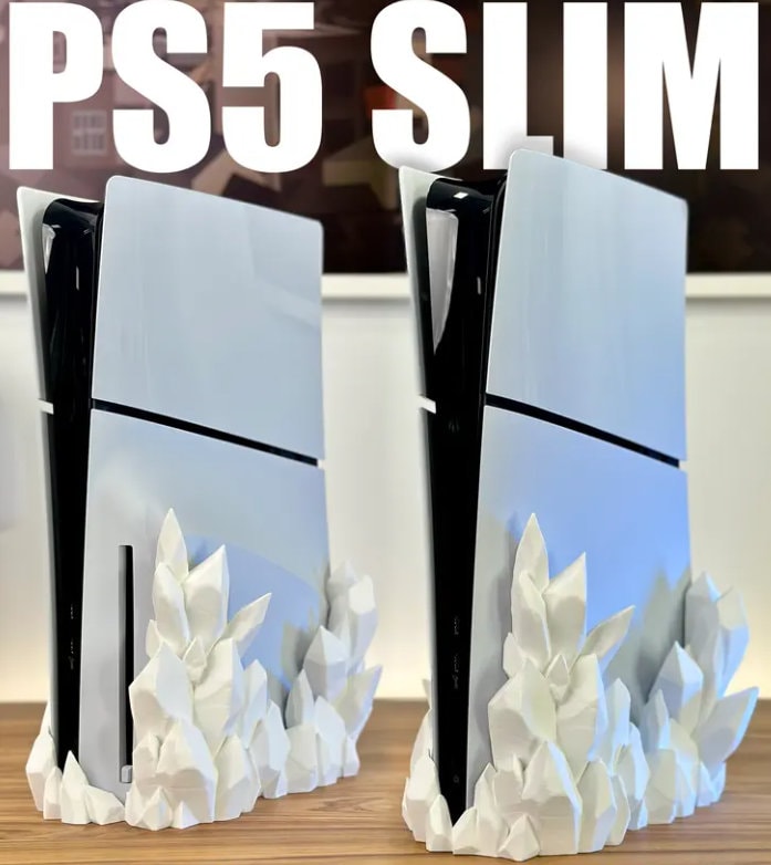 PS5 Slim Crystal Dock Station | 3D Printed Gaming Console Stand