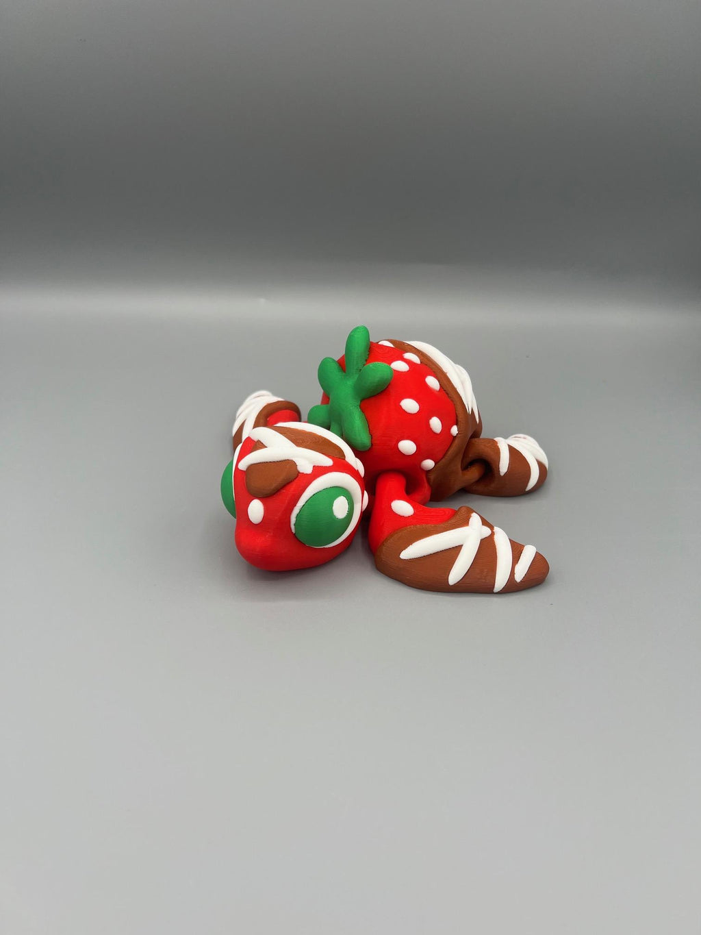 3D Printed Articulating Chocolate Strawberry Turtle | Flexible Sensory Fidget Toy
