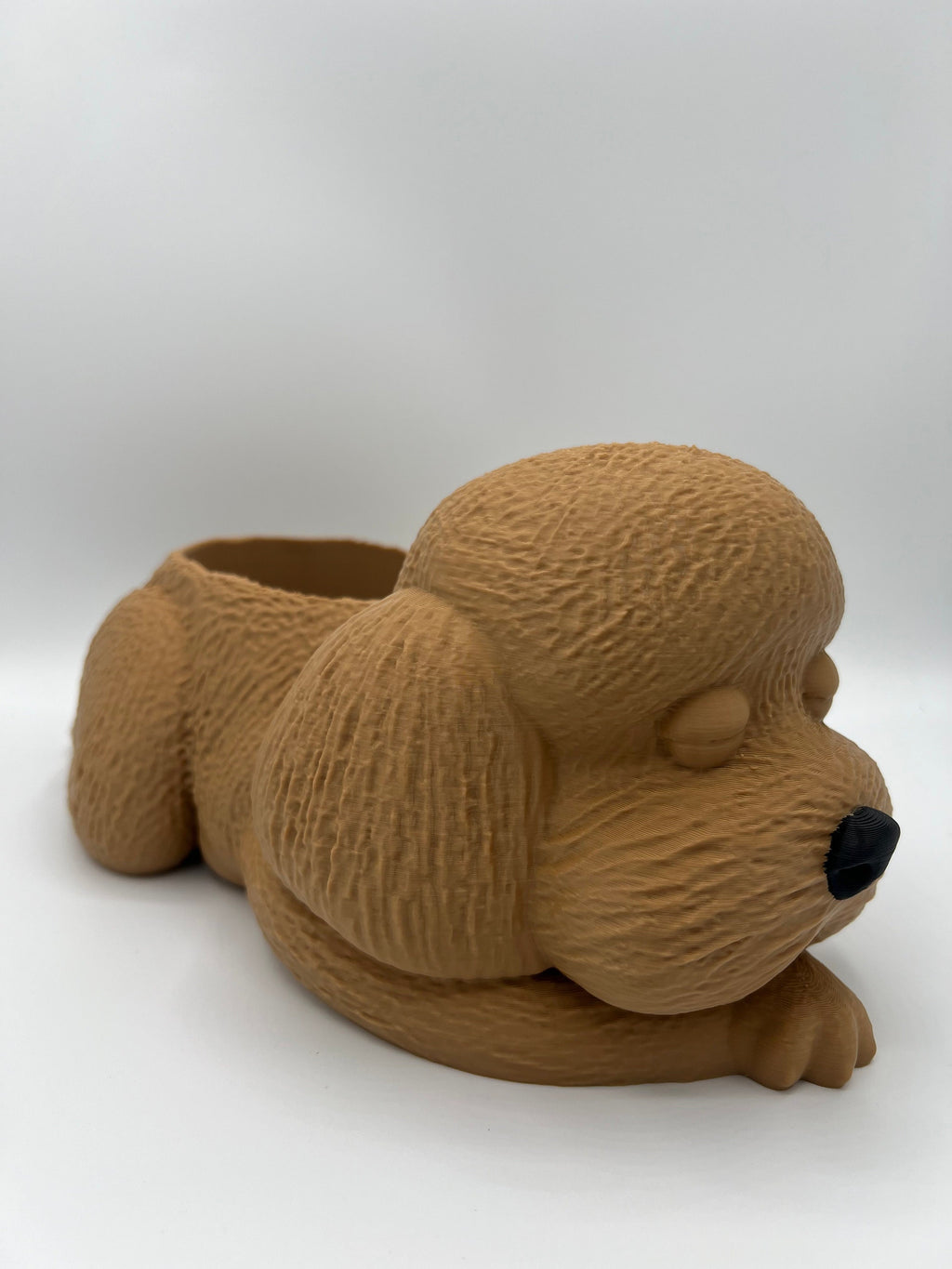 Sleepy Poodle Planter: 3D Printed Dog Succulent Planter