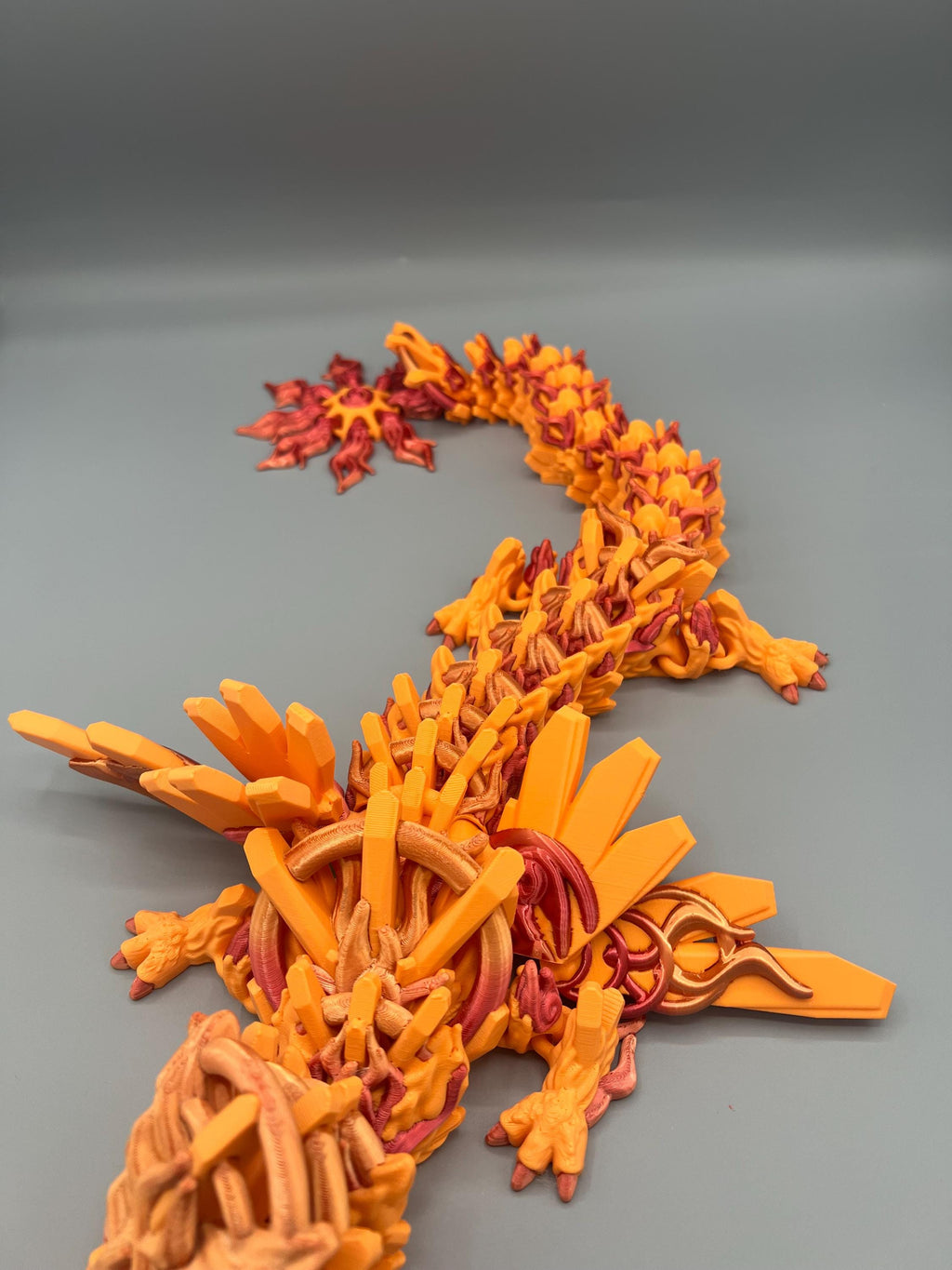 3D Printed Articulating Solar Dragon | 32" Fantasy Fidget Toy