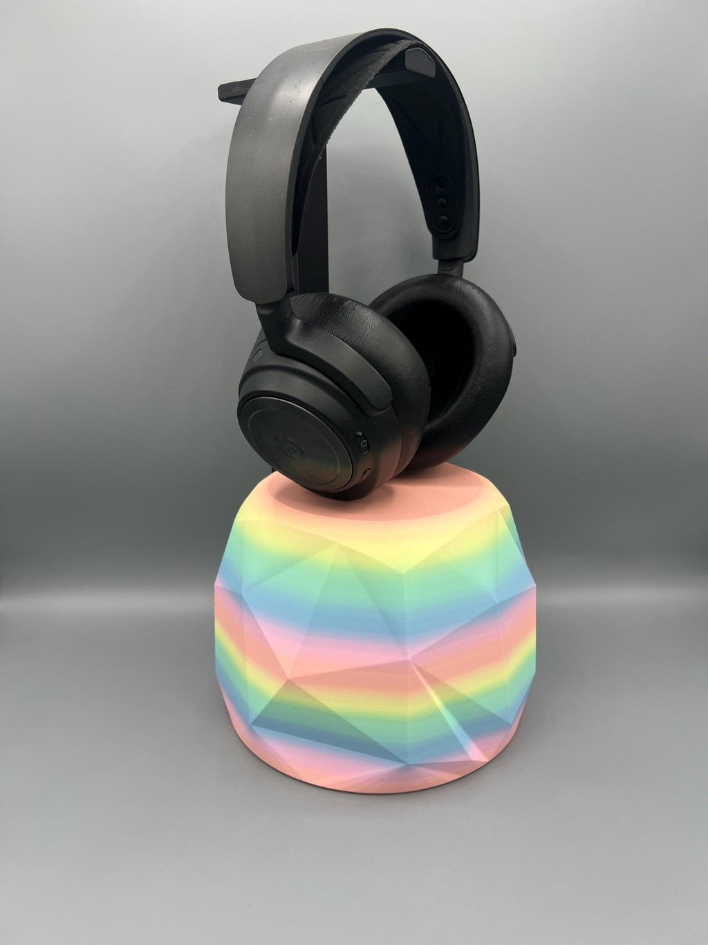 Low Poly Headphone Stand | Geometric Rock-Inspired Gaming Headset Holder | Custom Colors