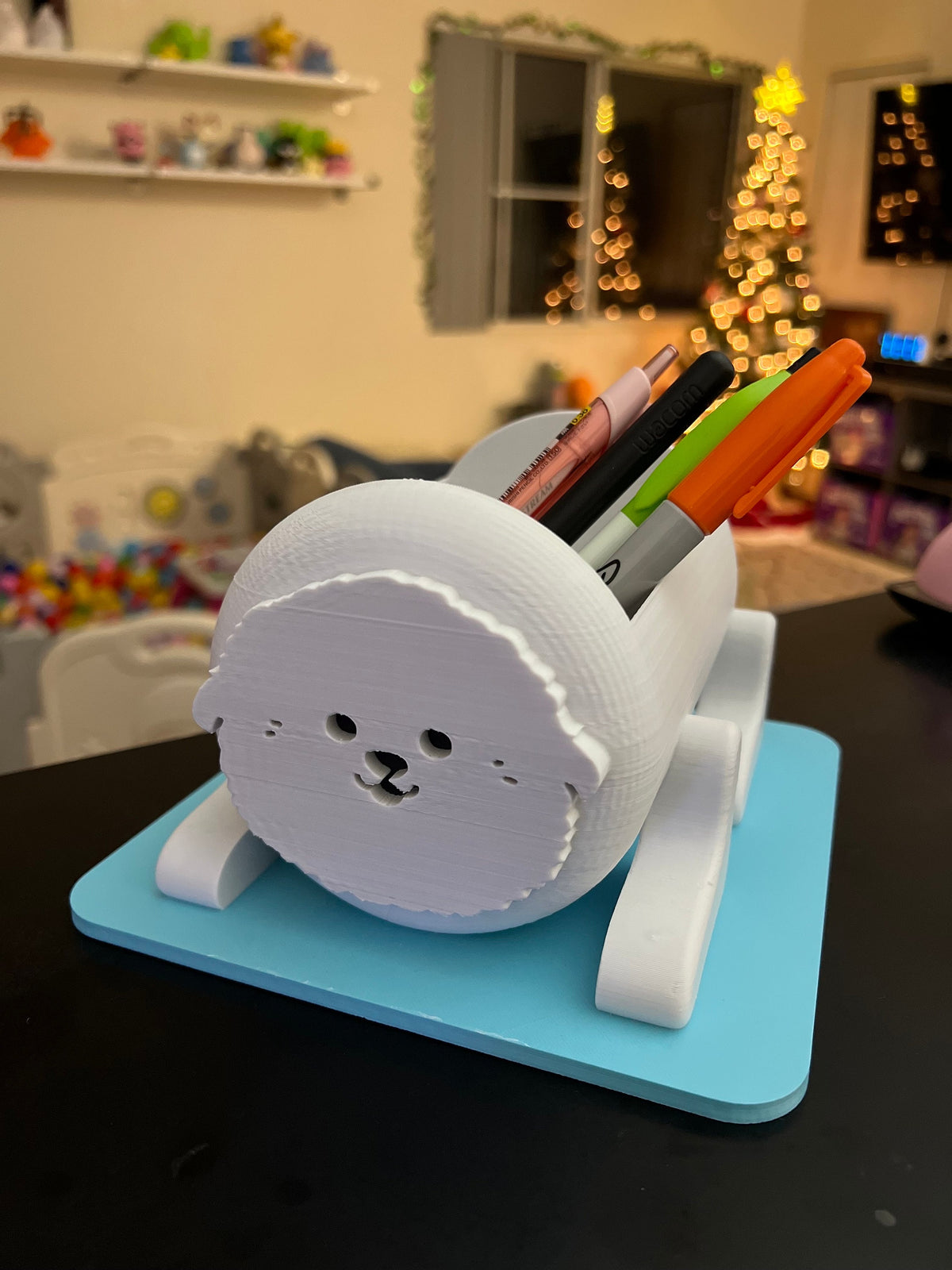 3D Printed Bichon Desk Organizer: Dog Lover Gift