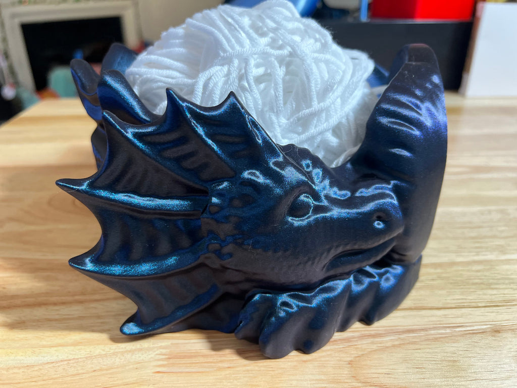 3D Printed Dragon Yarn Bowl: Crochet Knitting Accessories