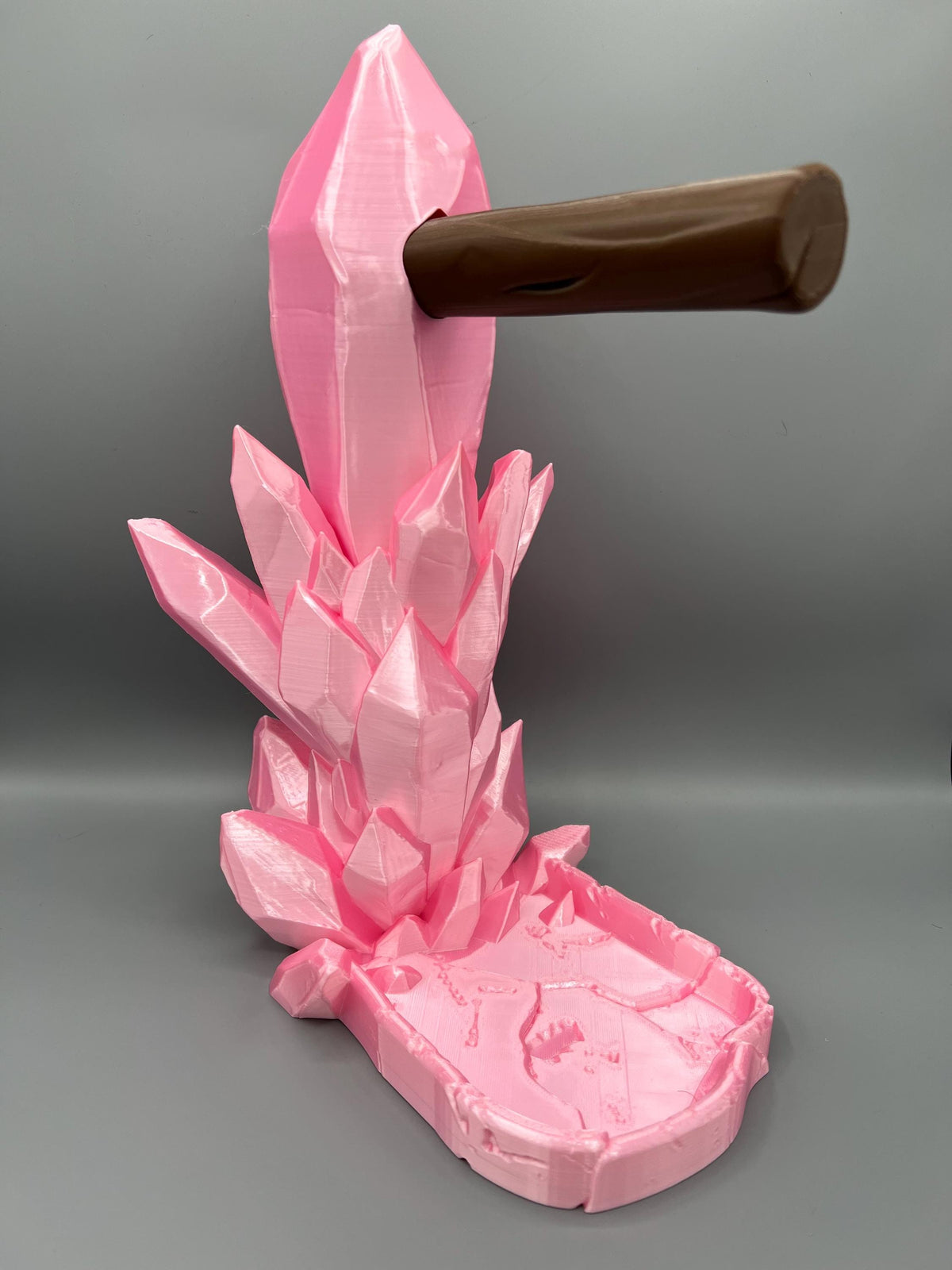 3D Printed Crystal Headphone Stand: Gaming Headset Holder & Desk Organizer