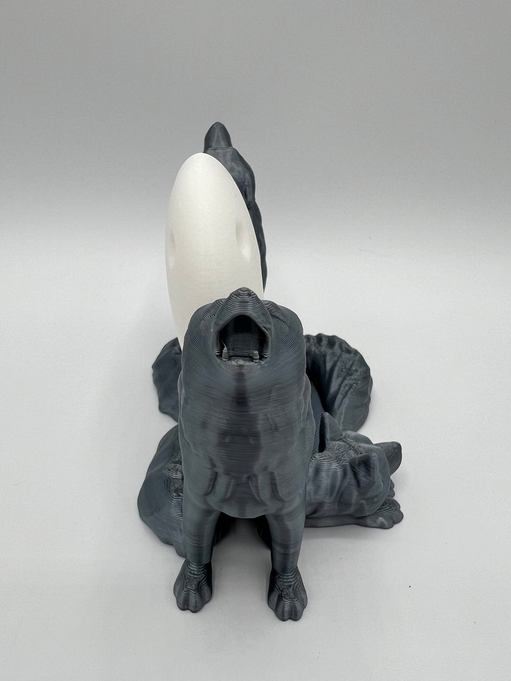 Howling Wolf Business Card Holder: 3D Printed Desk Organizer