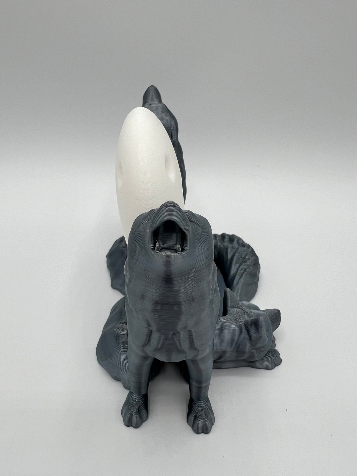 Howling Wolf Business Card Holder: 3D Printed Desk Organizer