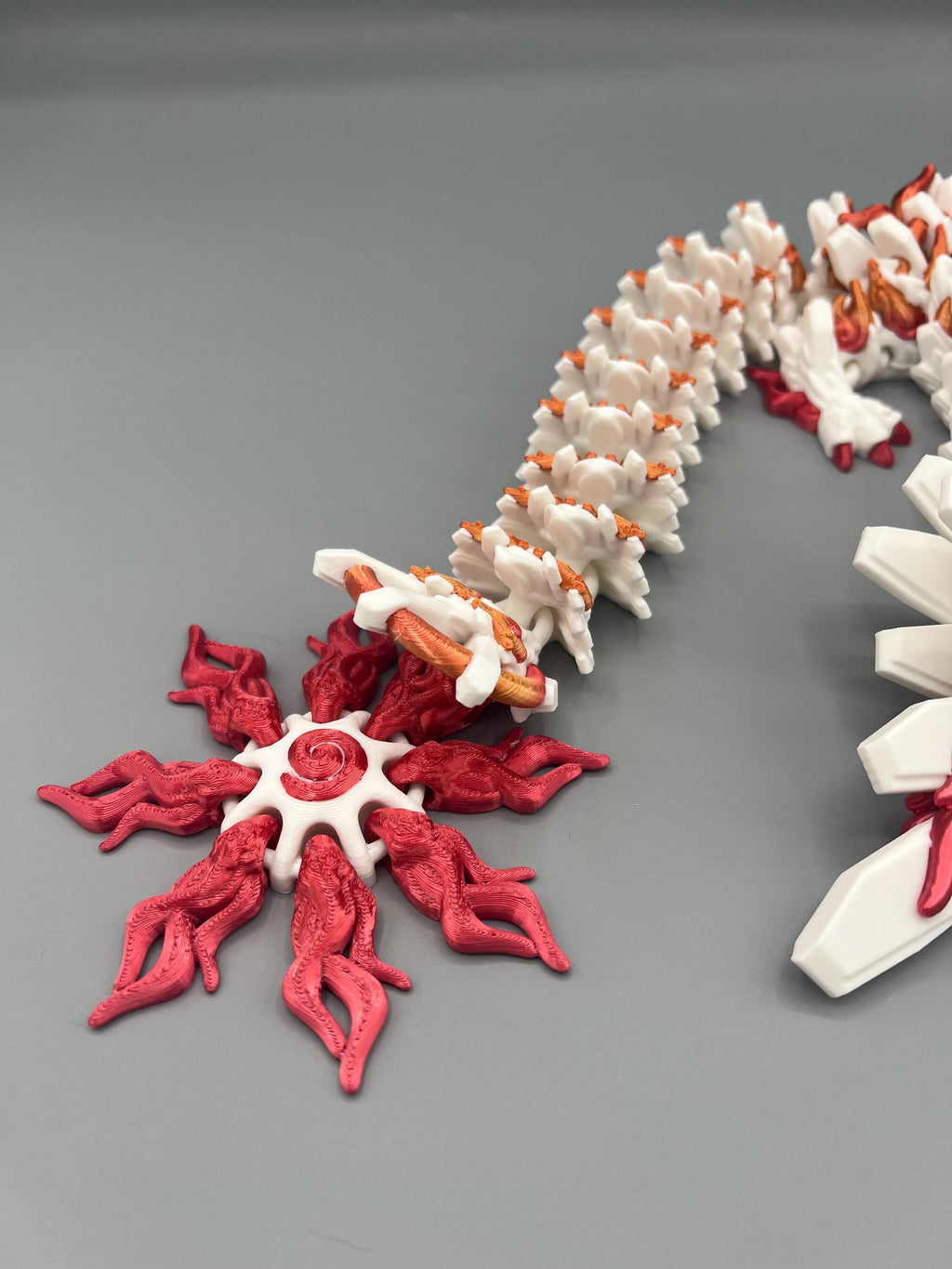 3D Printed Articulating Solar Dragon | 32" Fantasy Fidget Toy