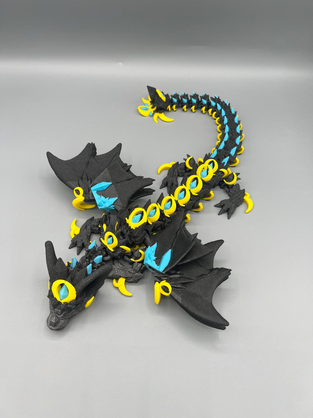 Articulating Nightwing Dragon: 3D Printed Galaxy Black Fantasy Figurine