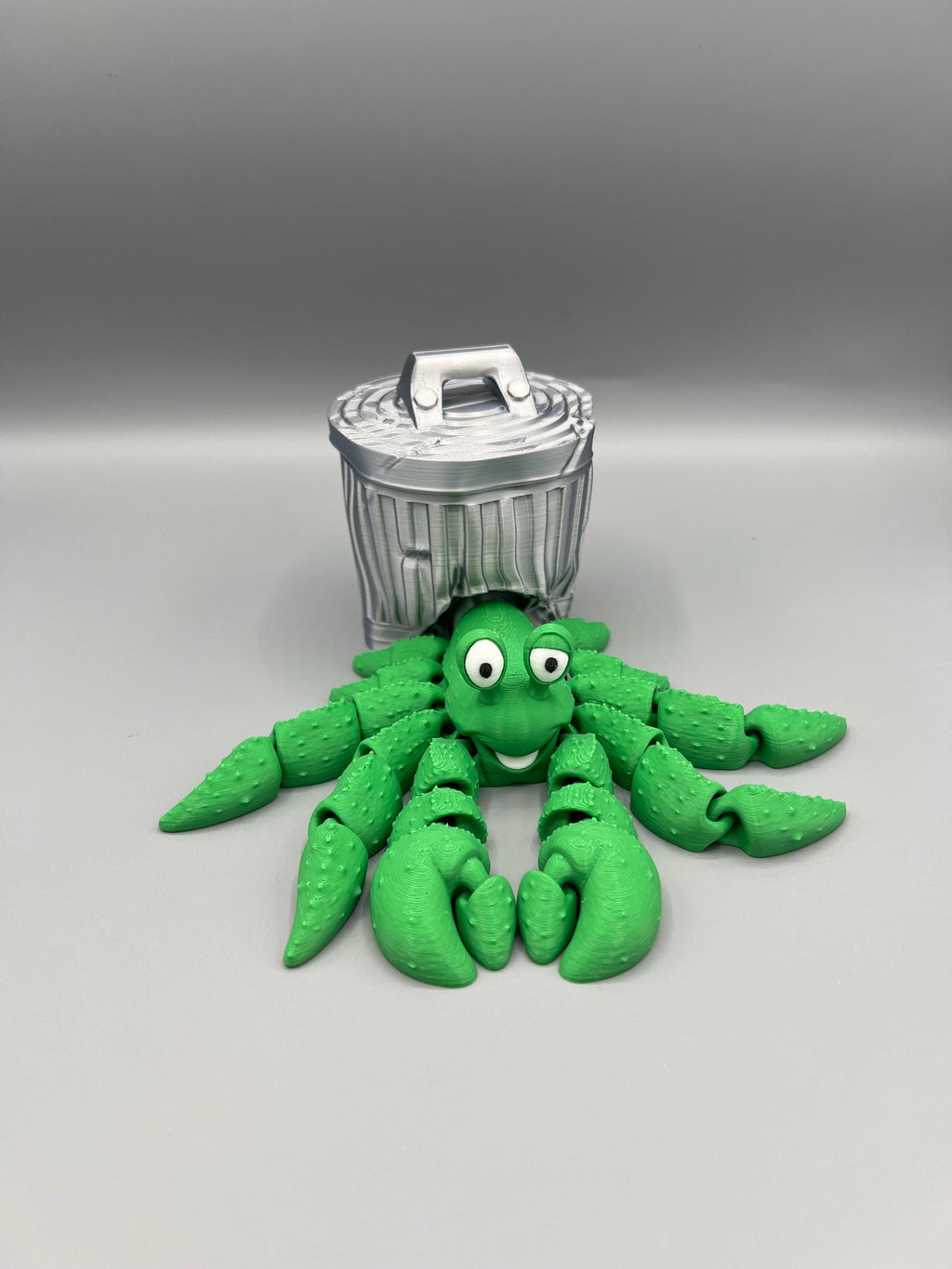 3D Printed Articulating Hermit Crab: Halloween, Skull, or Trash Can