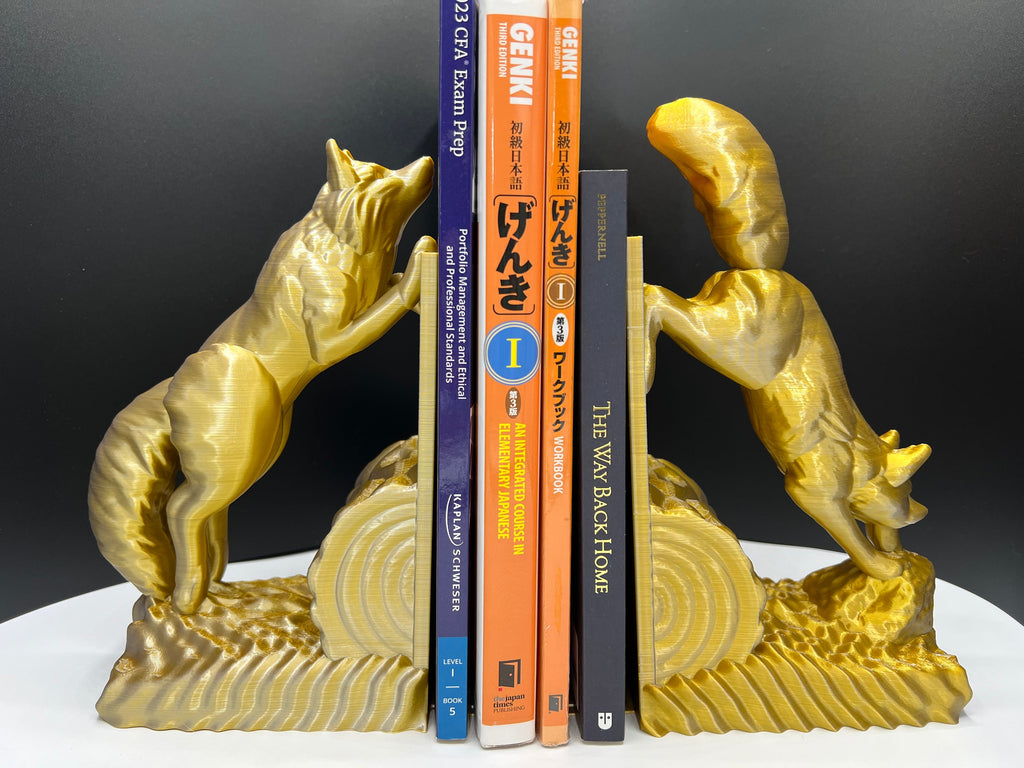 3D Printed Jumping Fox Bookends: Books & Game Storage