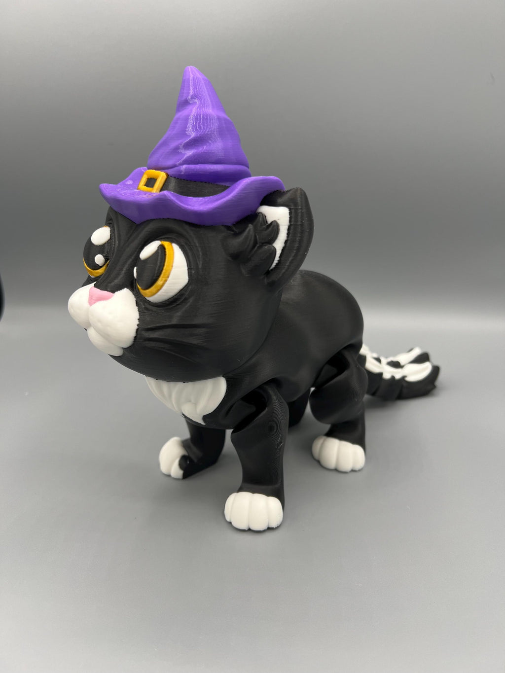 3D Printed Halloween Cat Fidget Toy: Articulating Black Cat Decor