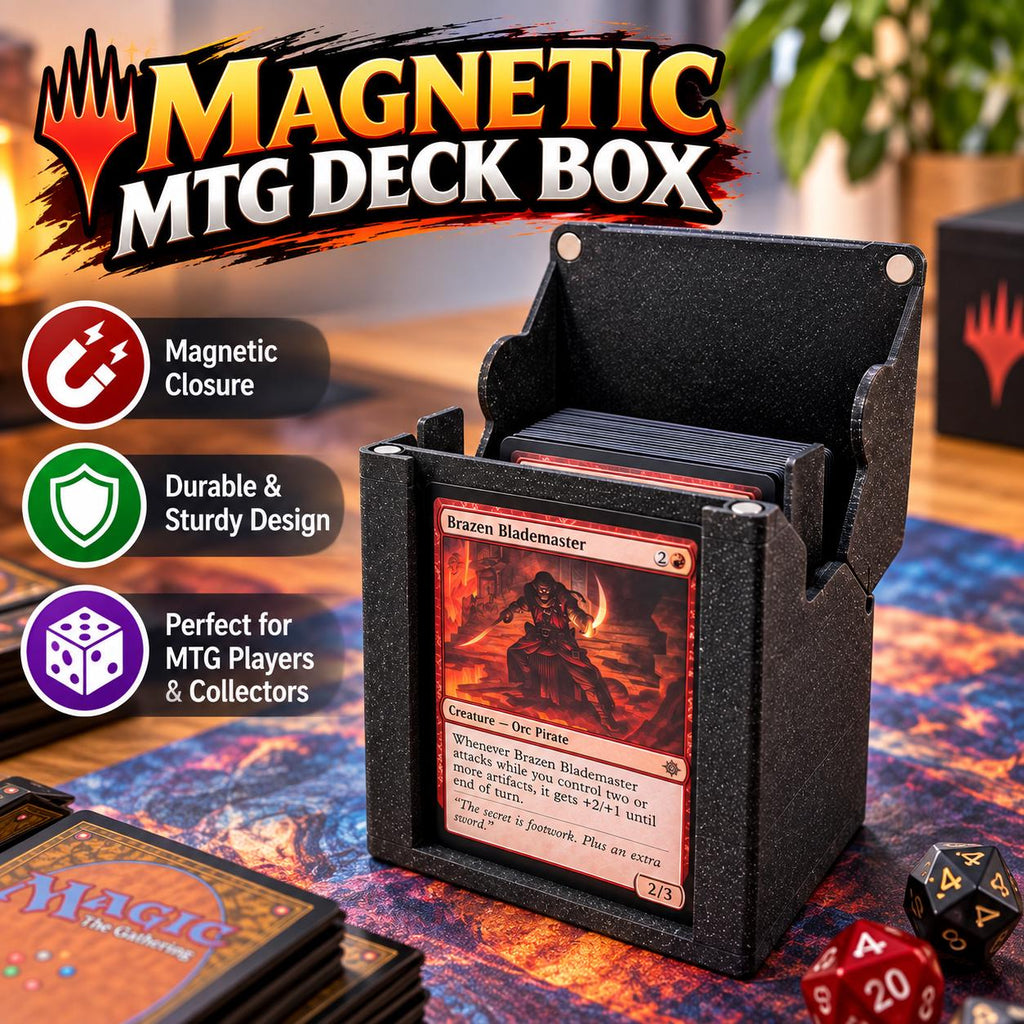 Magnetic MTG Deck Box: Commander Card Storage, Gaming Accessory