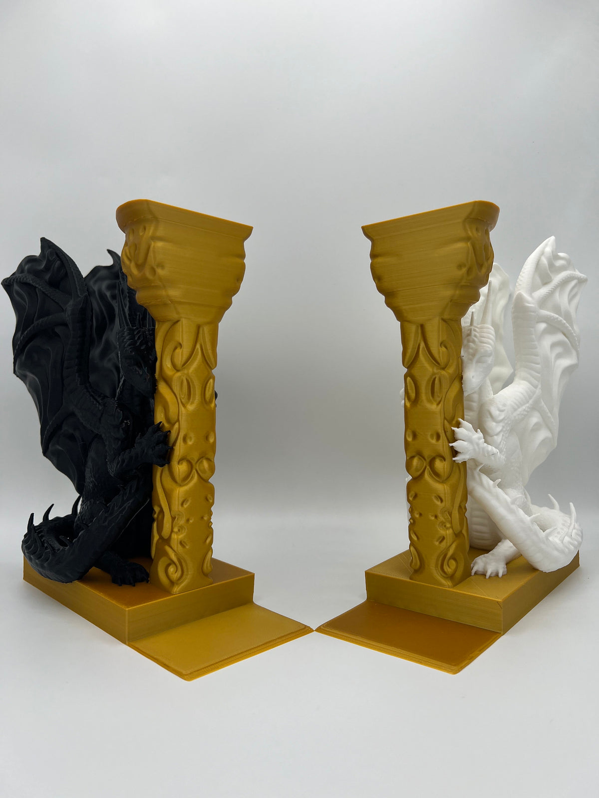 3D Printed Dragon Bookends: Medieval Book Storage