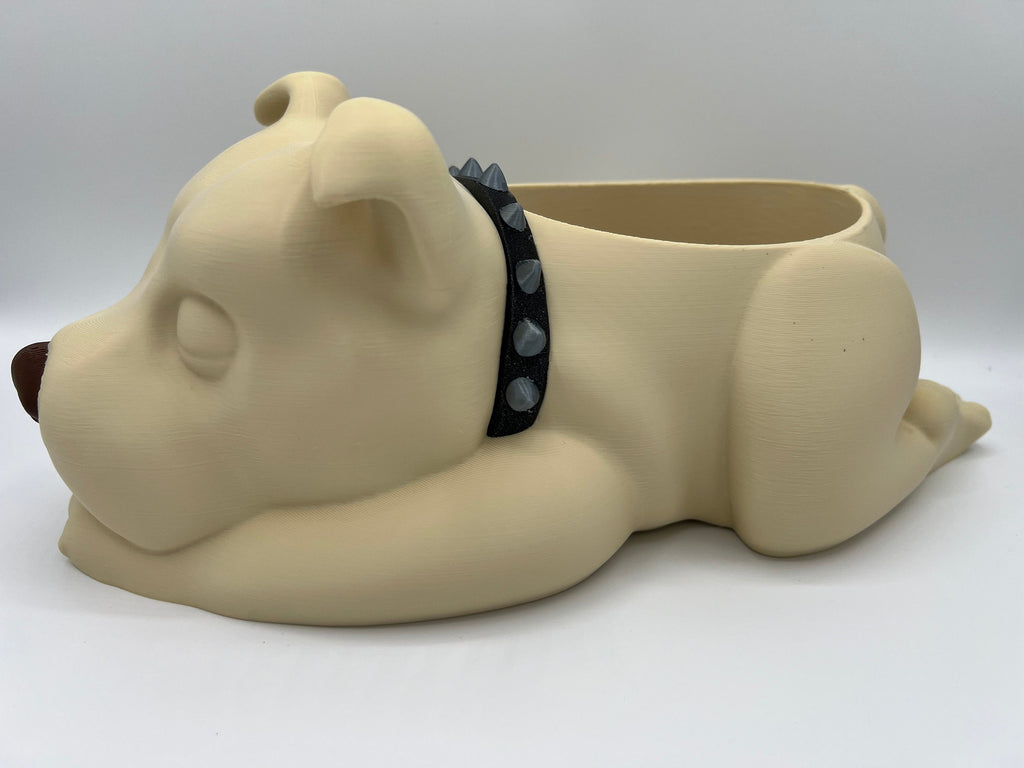 Sleeping Staffy Planter: Staffordshire Bull Terrier Dog Planter