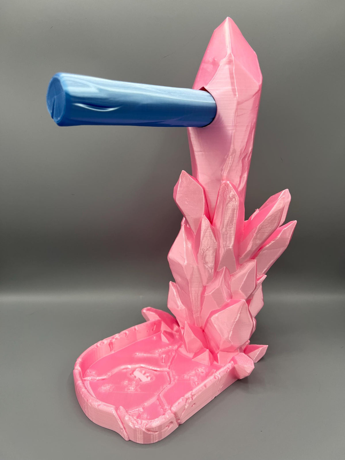3D Printed Crystal Headphone Stand: Gaming Headset Holder & Desk Organizer