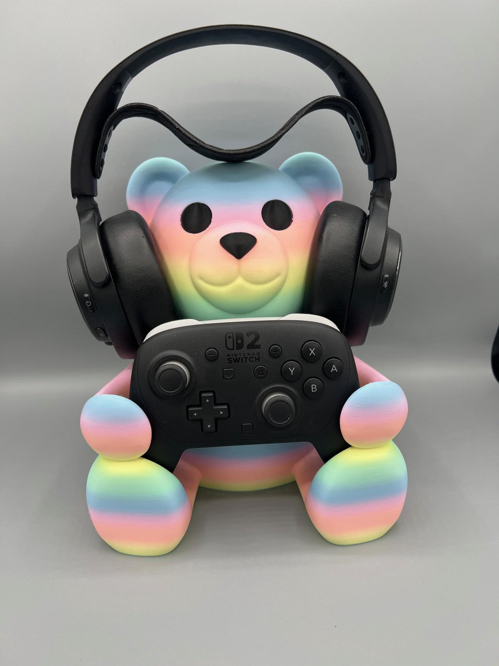 Cute Gummy Bear Gaming Controller Stand & Headset Holder | 3D Printed Controller Display | PS5 Xbox Switch Pro Controller Stand | Game Setup