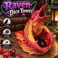 3D Printed Raven Dice Tower: Galaxy Black & Fiery Red - DnD RPG Gaming