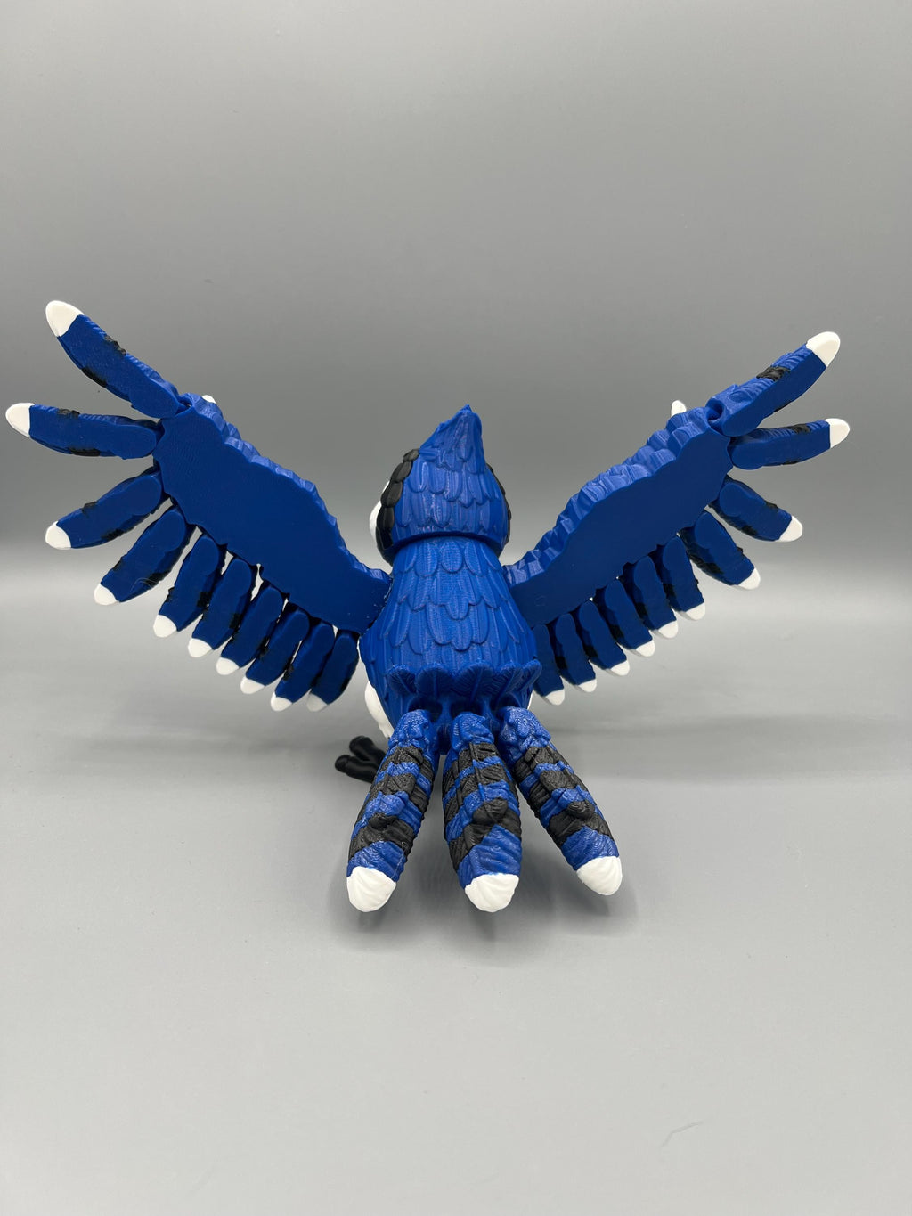 3D Printed Articulated Blue Jay: Poseable Bird Toy, Custom Colors