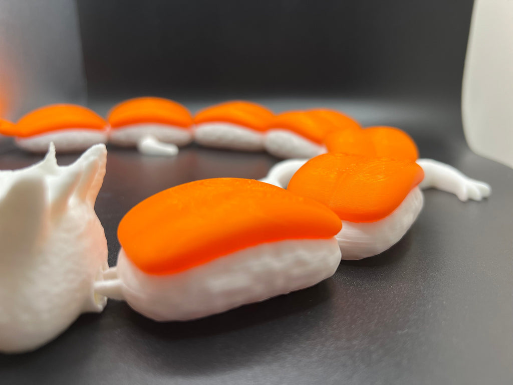 Articulating Sushi Dragon: 3D Printed Flexible Toy (20 Inches)