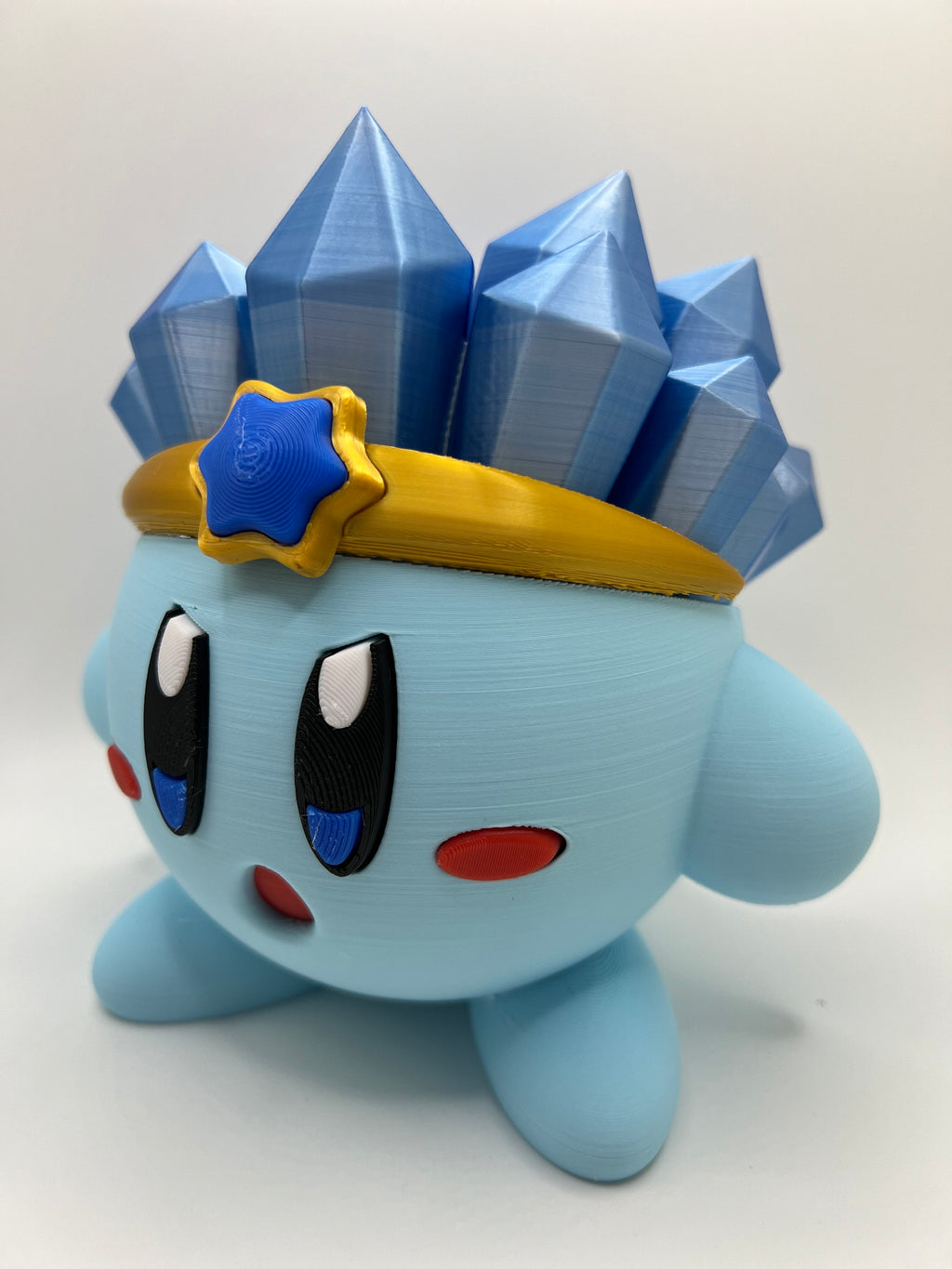 Ice Kirby 3D Figurine: Blue Kirby Fan Art Decor