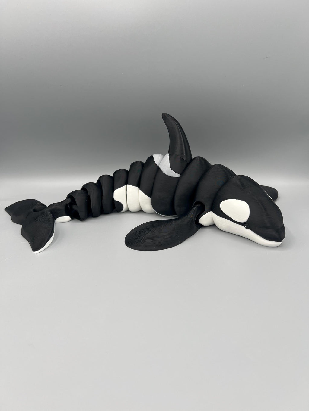 3D Printed Flexi Orca Whale: Articulated Fidget Toy, Custom Colors