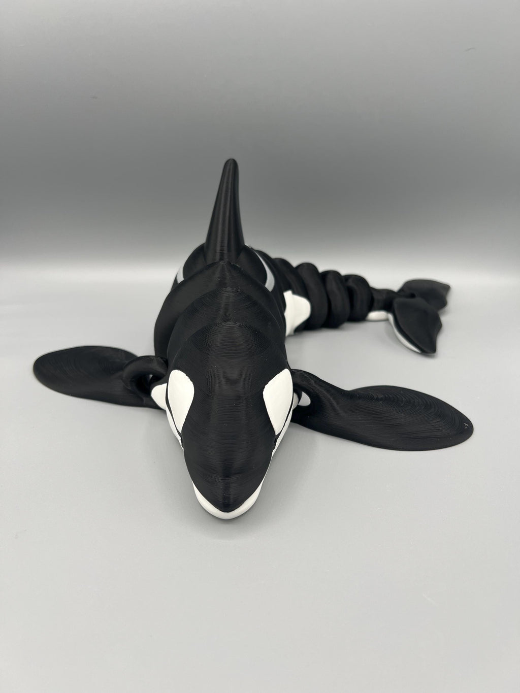 3D Printed Flexi Orca Whale: Articulated Fidget Toy, Custom Colors
