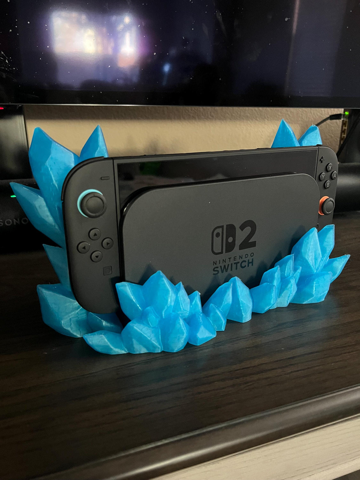 Nintendo Switch 2 Dock – Crystal Gaming Console Stand, Desk Decor